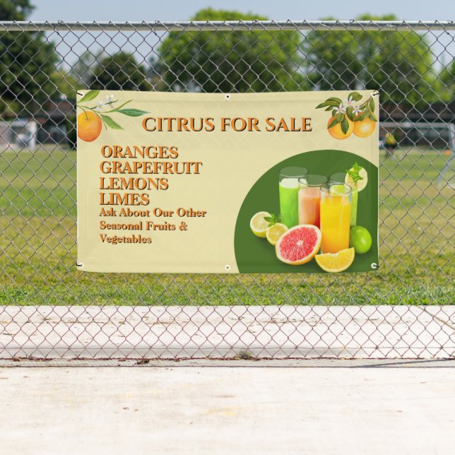 Customize Citrus For Sale Fruit Stand Small Banner (Insitu)
