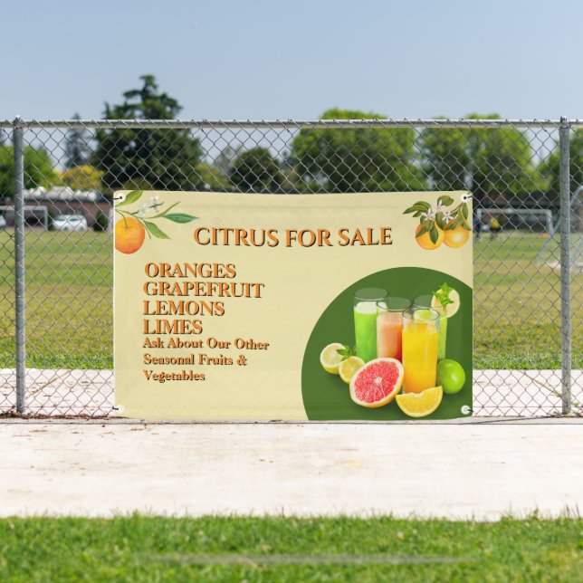 Customize Citrus For Sale Fruit Stand Small  Banner (Insitu)