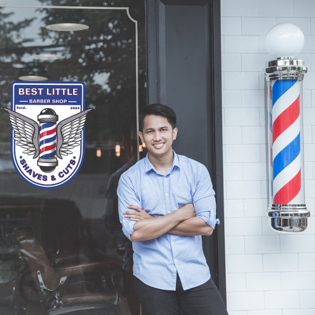 Customize Classic Barber Shop Traditional Pole  Window Cling (Creator Uploaded)