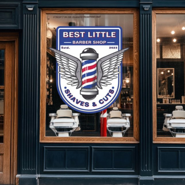 Customize Classic Barber Shop Traditional Pole  Window Cling (Creator Uploaded)