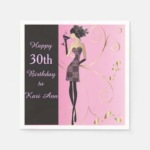 Customize Classy Birthday for Her Napkins