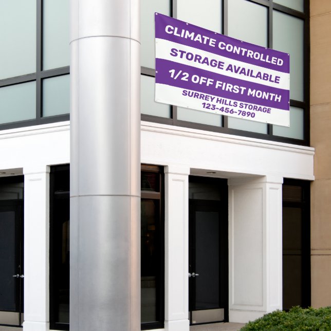 Customize Climate Controlled Storage Units Availab Banner (Outside Building)
