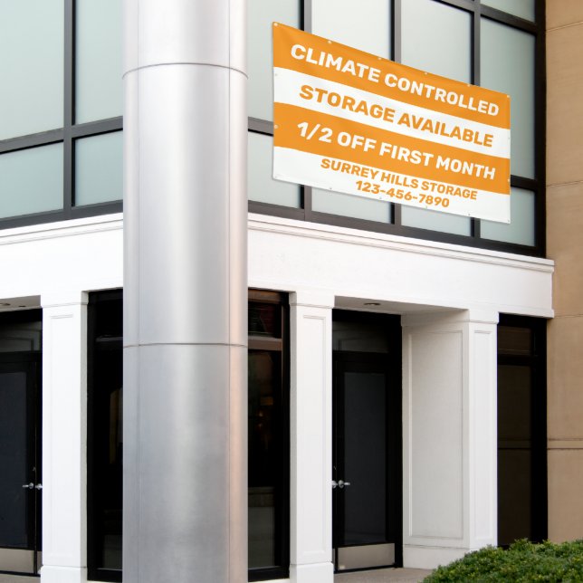 Customize Climate Controlled Storage Units Availab Banner (Outside Building)