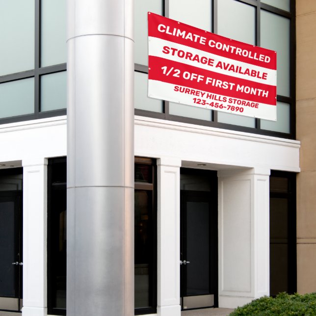 Customize Climate Controlled Storage Units Availab Banner (Outside Building)