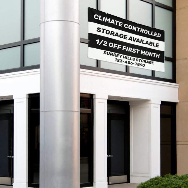 Customize Climate Controlled Storage Units Availab Banner (Outside Building)
