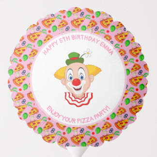 Customize Clown Pizza Birthday Party Little Girl Balloon