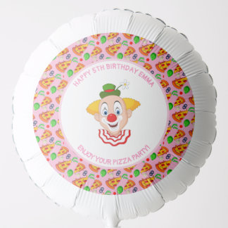 Customize Clown Pizza Birthday Party Little Girl Balloon