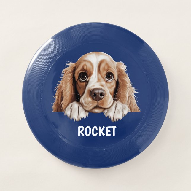 Customize Cocker Spaniel's Pet Blue   Wham-O Frisbee (Front)