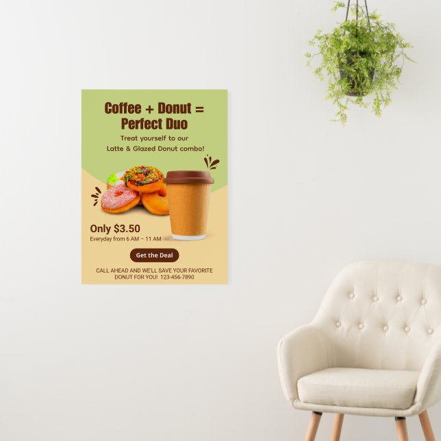 Customize Coffee And Donuts The Perfect Duo Foam Board (In Situ (Wall))