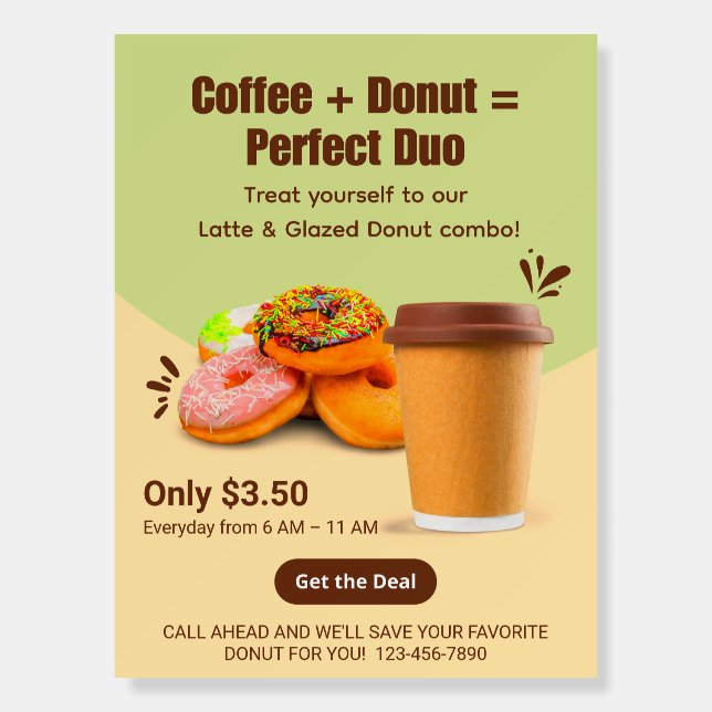 Customize Coffee And Donuts The Perfect Duo Foam Board (Front)