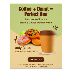 Customize Coffee And Donuts The Perfect Duo Poster