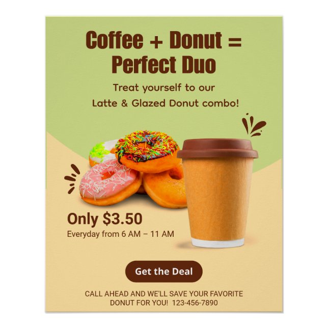 Customize Coffee And Donuts The Perfect Duo Poster (Front)