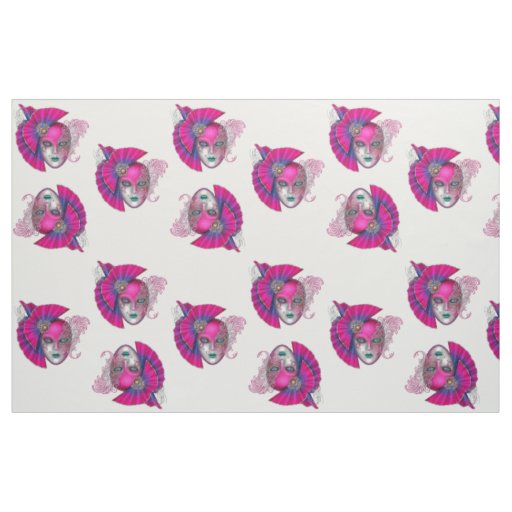 Customize Color Masquerade Mardi Gras Mask Fucshia Fabric
