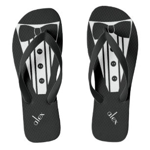 Customize Color Tuxedo -Groomsmen Flip Flops