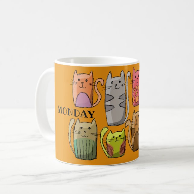 Customize colorful cats coffee mug (Front Left)