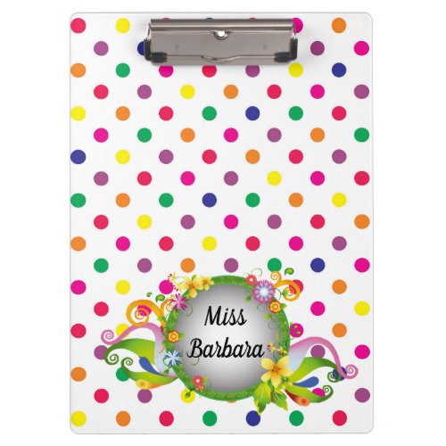 Customize Colorful Dots Clipboard