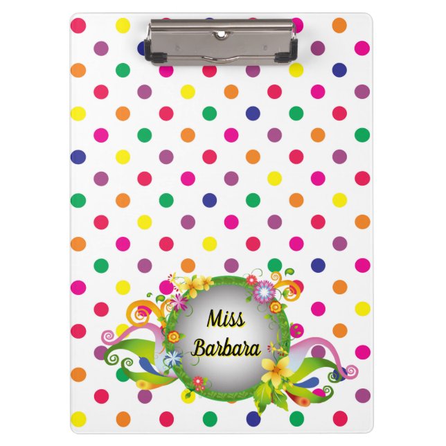 Customize Colorful Dots Clipboard (Front)