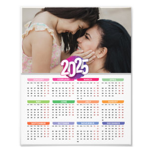 Customize Colorful Family Photo 2025 Calendar