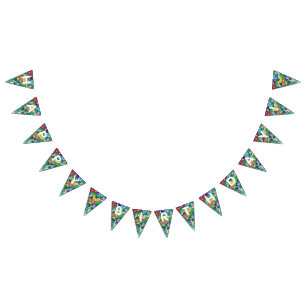Customize Colorful Safari Theme Birthday Bunting Flags
