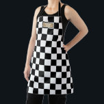 Customize Colors & Personalize Checkered Apron<br><div class="desc">This stylish and modern design template can be customized with your name and colors! The checkered design features a fashionable and classy bold look with a place for your name or brand. Simply click the "Personalize" button to enter in the name you'd like to customize this design with. If your...</div>