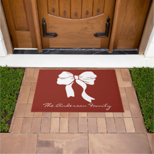 Customize Colors Personalized Ribbon Bow Doormat