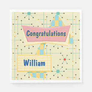 Customize Congratulations Retro Napkins
