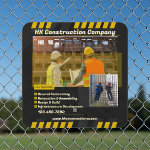 Customize Construction General Contracting Promo Metal Sign