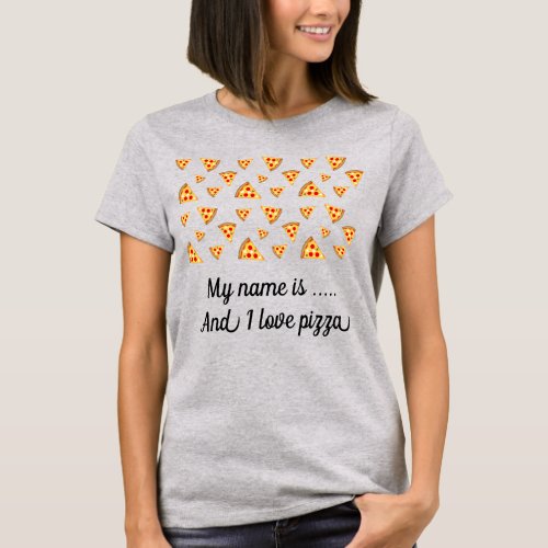 Customize Cool and fun pizza slices pattern T_Shirt