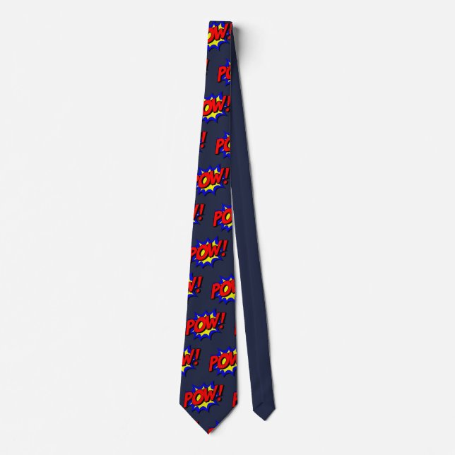 Customize Cool Comic Pow Party Neck Tie (Front)