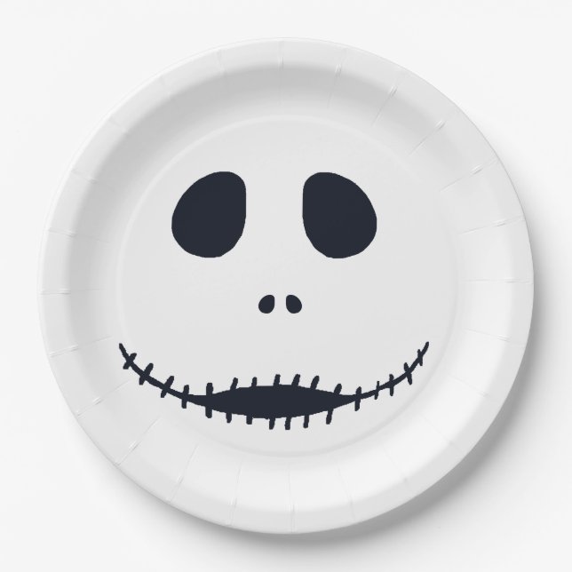 Customize Cool Halloween Scary Face Paper Plates (Front)
