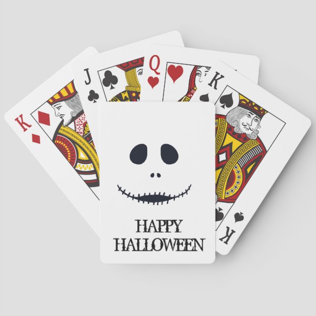Customize Cool Halloween Scary Face Poker Cards (Back)