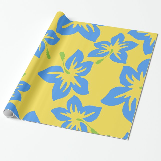 Customize Cool Hawaii Flowers Wrapping Paper (Unrolled)