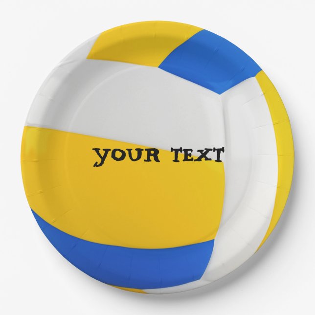 Customize Cool Volleyball Party Paper Plates (Front)
