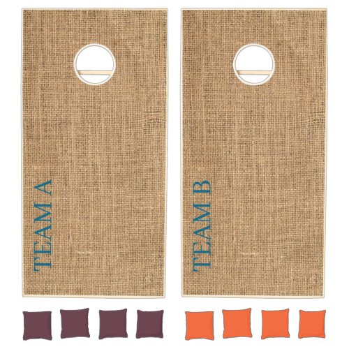 Customize Cornhole Set _ Textured Hessian