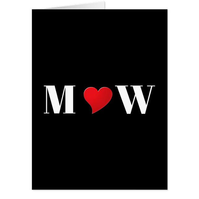 Customize Couple initials A Loves B red heart Big Card (Front)