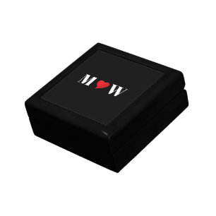 Customize Couple initials A Loves B red heart Gift Box