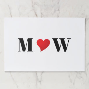 Customize Couple initials A Loves B red heart Paper Pad