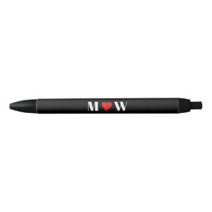 Customize Couple initials A Loves B red heart Pen