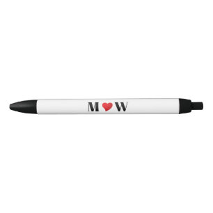 Customize Couple initials A Loves B red heart Pen