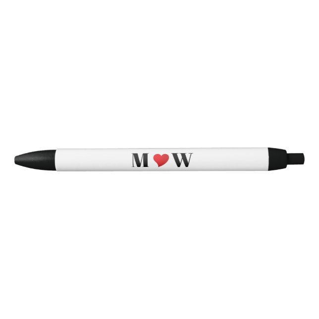 Customize Couple initials A Loves B red heart Pen (Front)