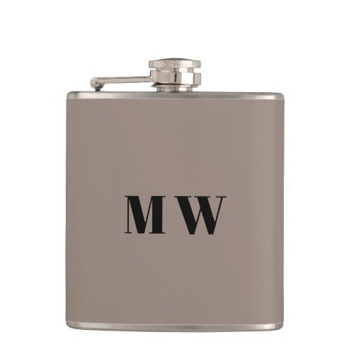 Customize Couple initials Wedding Favors beige Flask