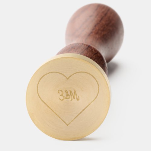 Customize Couple Name With Heart Simple Elegant  Wax Seal Stamp