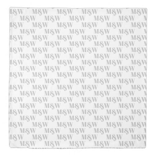 Customize couple's initials monogram grey white