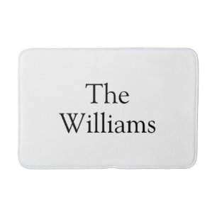 Customize Couple's last name family name text Bath Mat