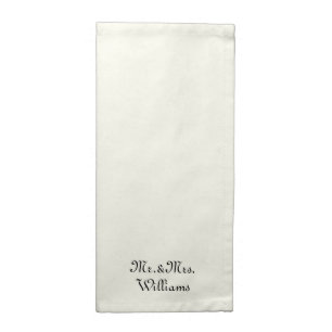 Customize Couple's last name Mr. & Mrs. ivory Cloth Napkin