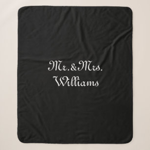 Customize Couple's last name, Mr. & Mrs. Sherpa Blanket