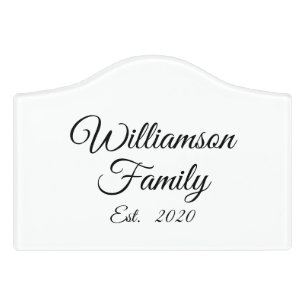 Customize Couple's last name, year, business Door Sign