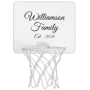 Customize Couple's last name, year, business Mini Basketball Hoop