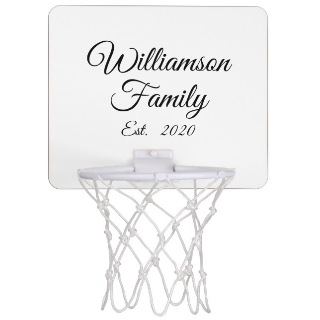 Customize Couple's last name, year, business Mini Basketball Hoop (Front)