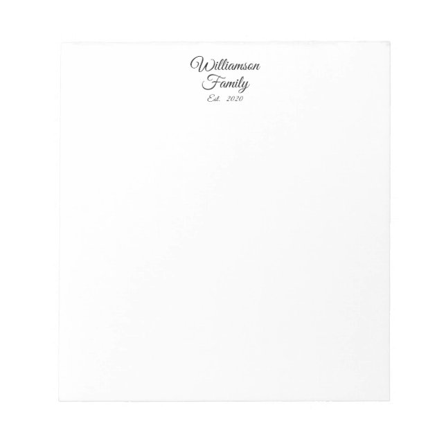 Customize Couple's last name, year, business Notepad (Front)